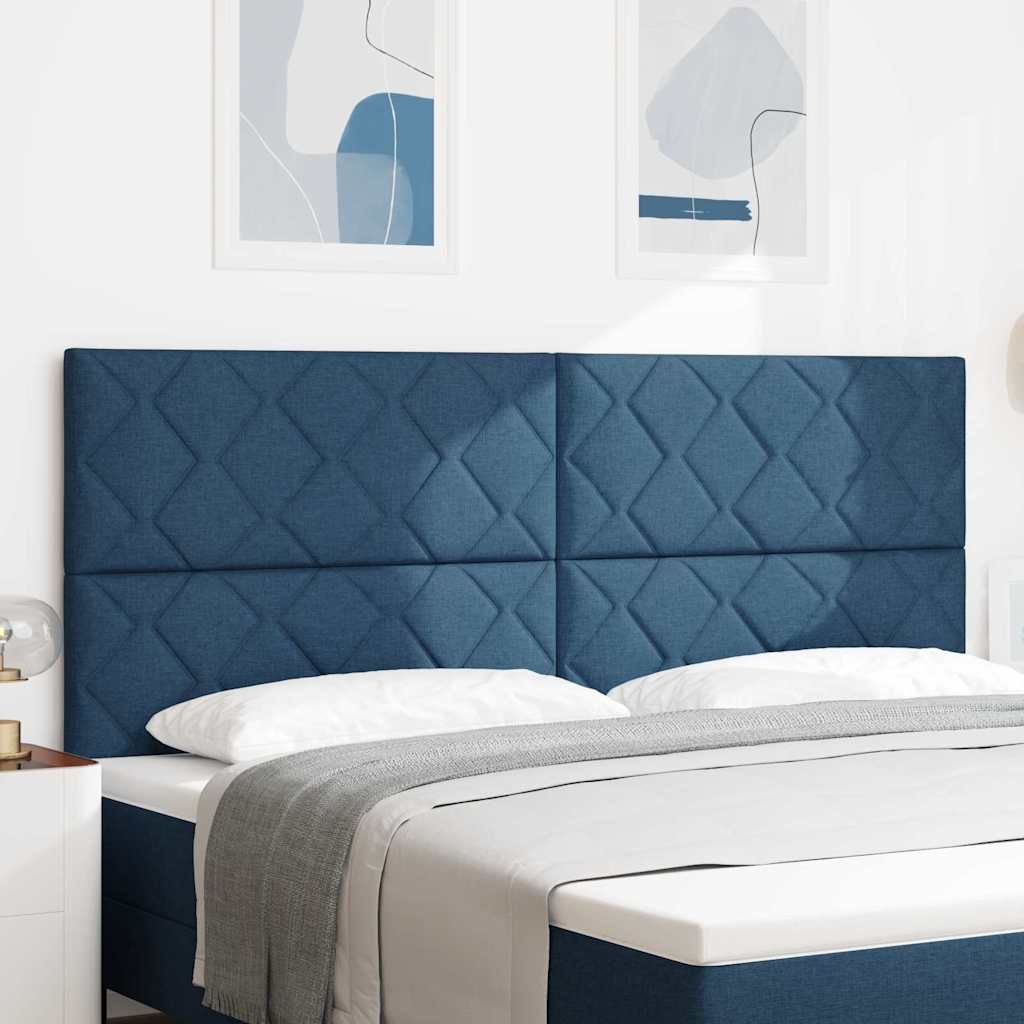 Fabric Headboard Geometric with Headboard Blue 200 cm Fabric